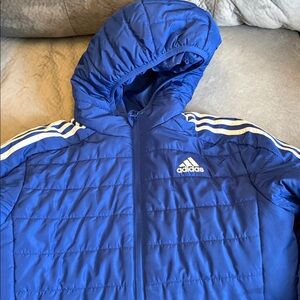Adidas Kids Royal Blue Hooded Puffer Jacket